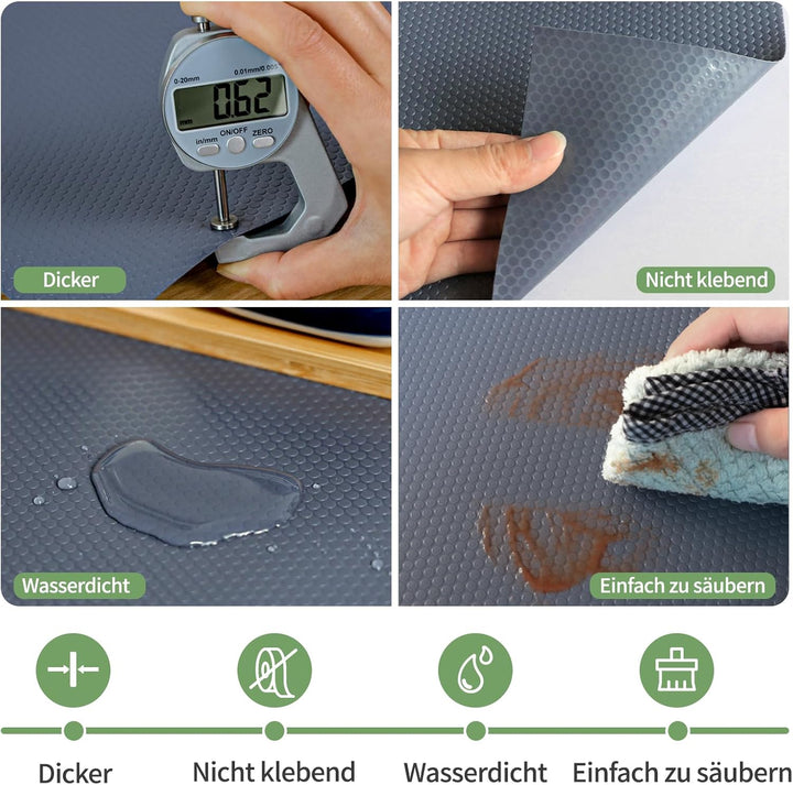 wohomuke Schubladenmatte 50x600cm küche Matte für schubladen schubladeneinlage zuschneidbar Eva Kühl