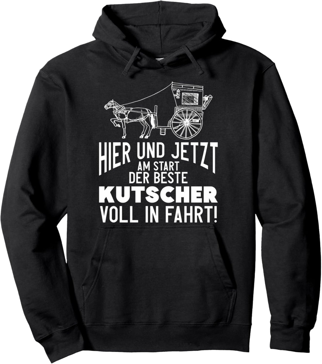Kutsche Pferdekutsche Droschke Kutscher Pullover Hoodie