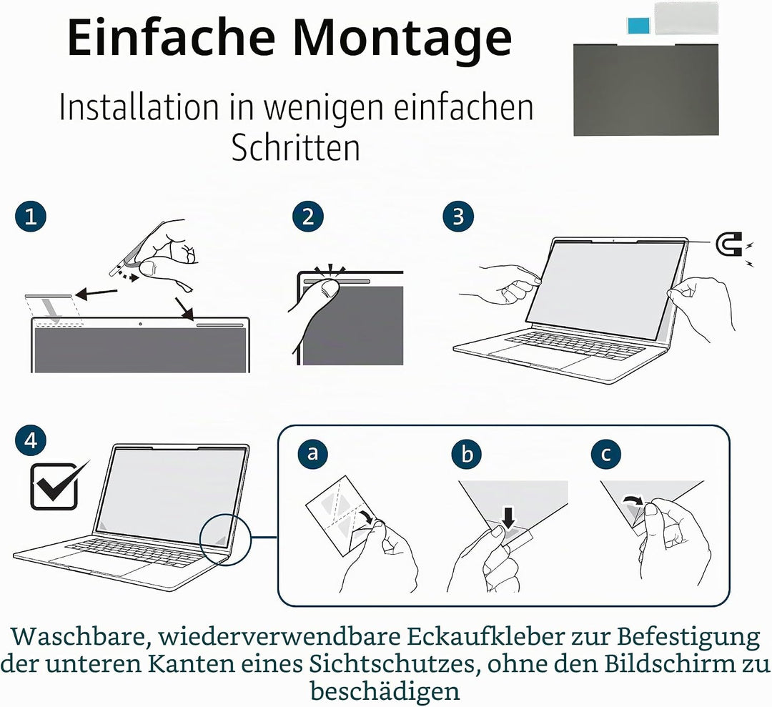 Kensington MagPro™ Magnetischer Blickschutzfilter für Laptops 14 Zoll, 16:9, Magnetische Schutzfolie