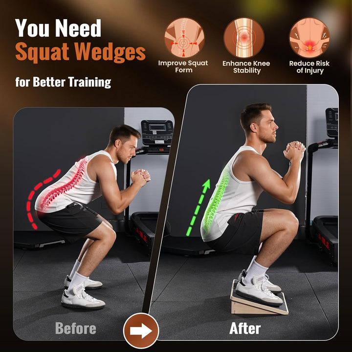 Sportneer Wadendehner Schrägbrett 540 KG – 15° / 20° Slant Board für Knieretter, Squat Wedge, Kraftt