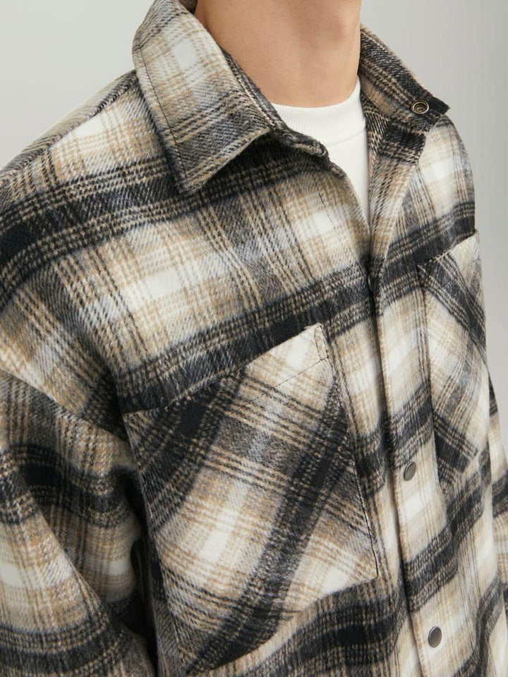 JACK & JONES Male Hemdjacke Normal geschnitten Hemdjacke S Chinchilla, S Chinchilla