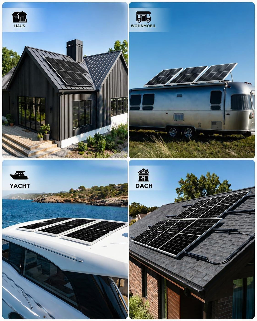 220W Solarpanel 12V N-Typ BC, 25,5% Effizienz, IP68 MC4, 220W