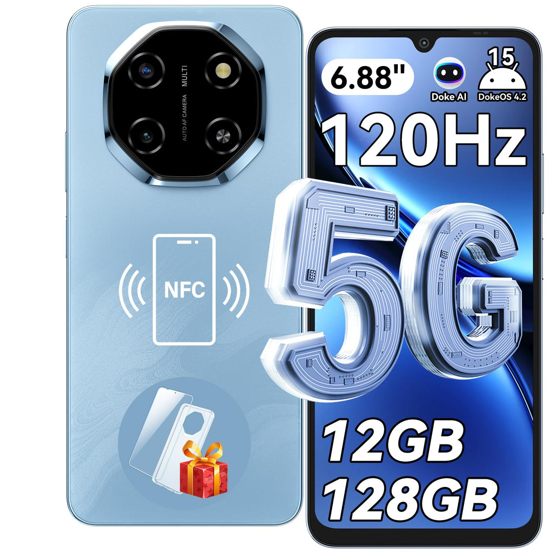 Blackview Shark 6 Handy 5G Ohne Vertrag Android 15 Smartphone Ohne Vertrag, 6.88" 120Hz, 12GB+128GB,