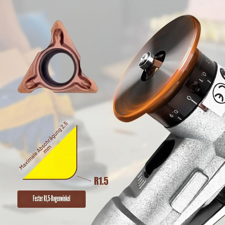 10 Stück Dreiecksschneiderköpfe Rundwinkel für Mini Pneumatische Anfasmaschine, Wolframstahl-Drehein