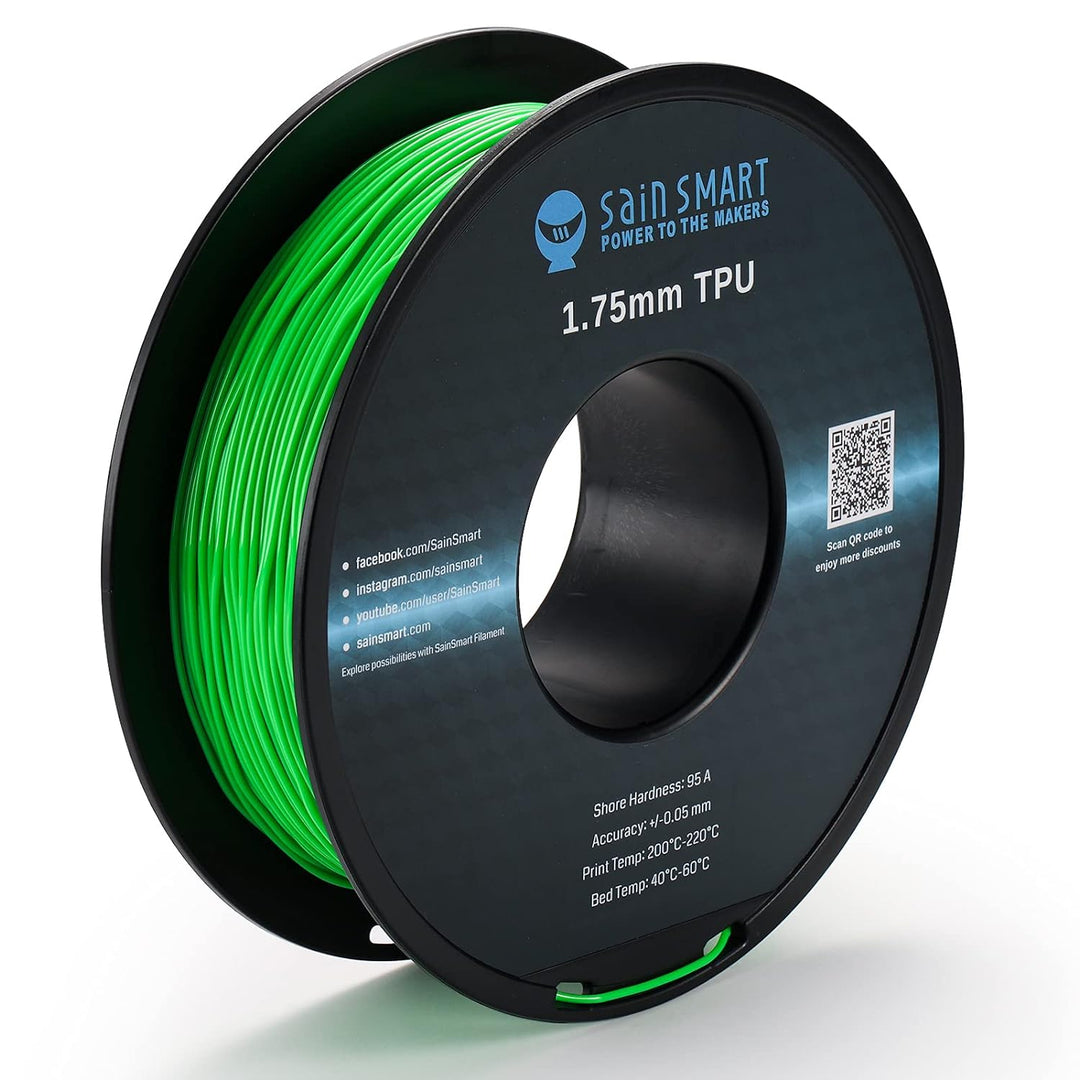 SainSmart flexibles TPU 3D-Druck-Filament, 1,75 mm, 0,8 kg, Massgenauigkeit +/- 0,05 mm (Neongrün),