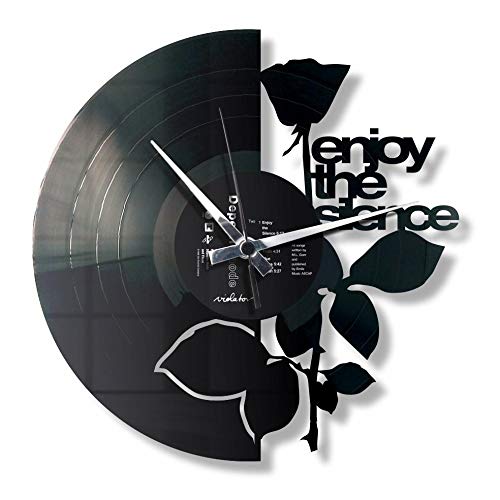 DISCOCLOCK - Enjoy The Silence Uhr auf 100% recycelter Vinyl-Schallplatte. Geschenk für alle Fans, l