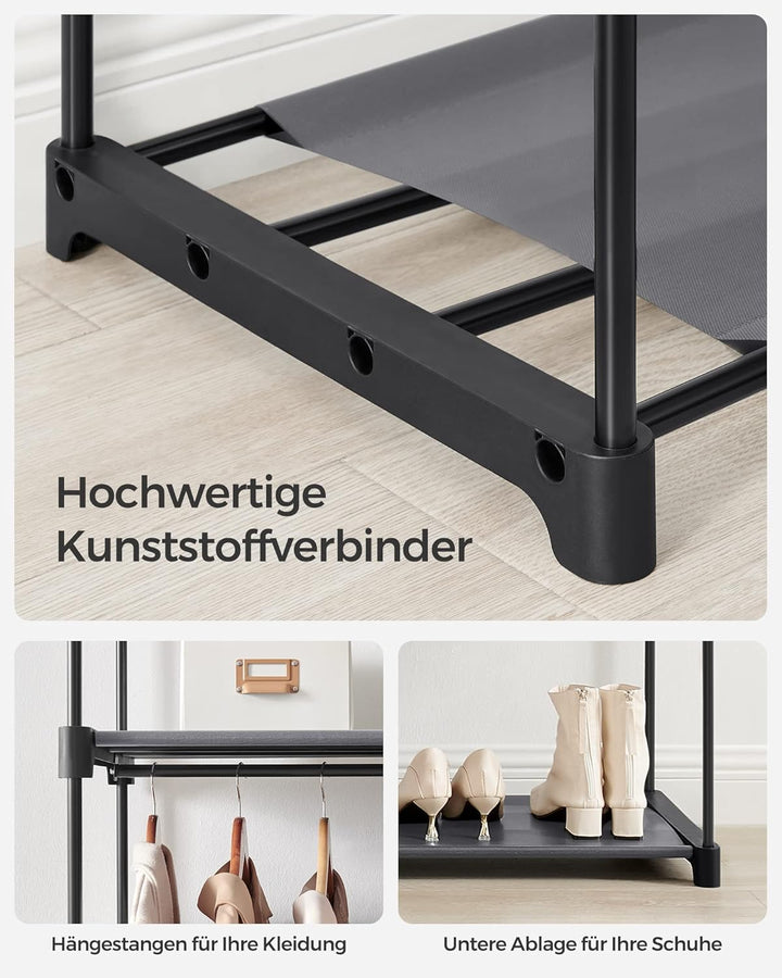 SONGMICS Aufbewahrungsschrank, tragbar, mit Aufhängestange, faltbar, Garderobe, Schlafzimmer, Arbeit