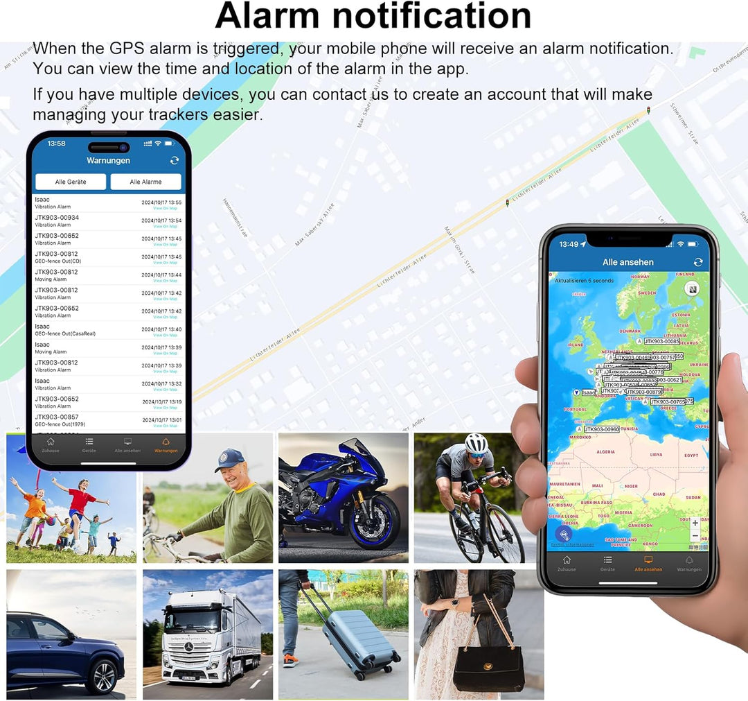 Winnes Mini 4G GPS Tracker Magnetisch Geofence-Alarm, Multi-Tracker-App Globale Echtzeit-Ortung, Meh