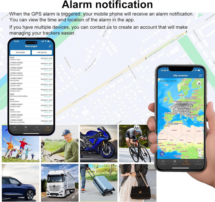 Winnes Mini 4G GPS Tracker Magnetisch Geofence-Alarm, Multi-Tracker-App Globale Echtzeit-Ortung, Meh