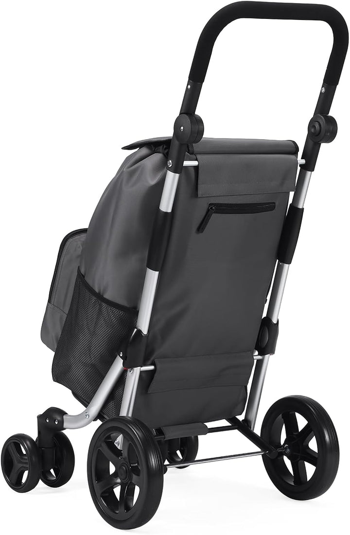 Packaway Einkaufstrolley mit 4 Rädern – Deluxe Einkaufswagen mit Kühlfach &amp; verstellbarem Griff – 60