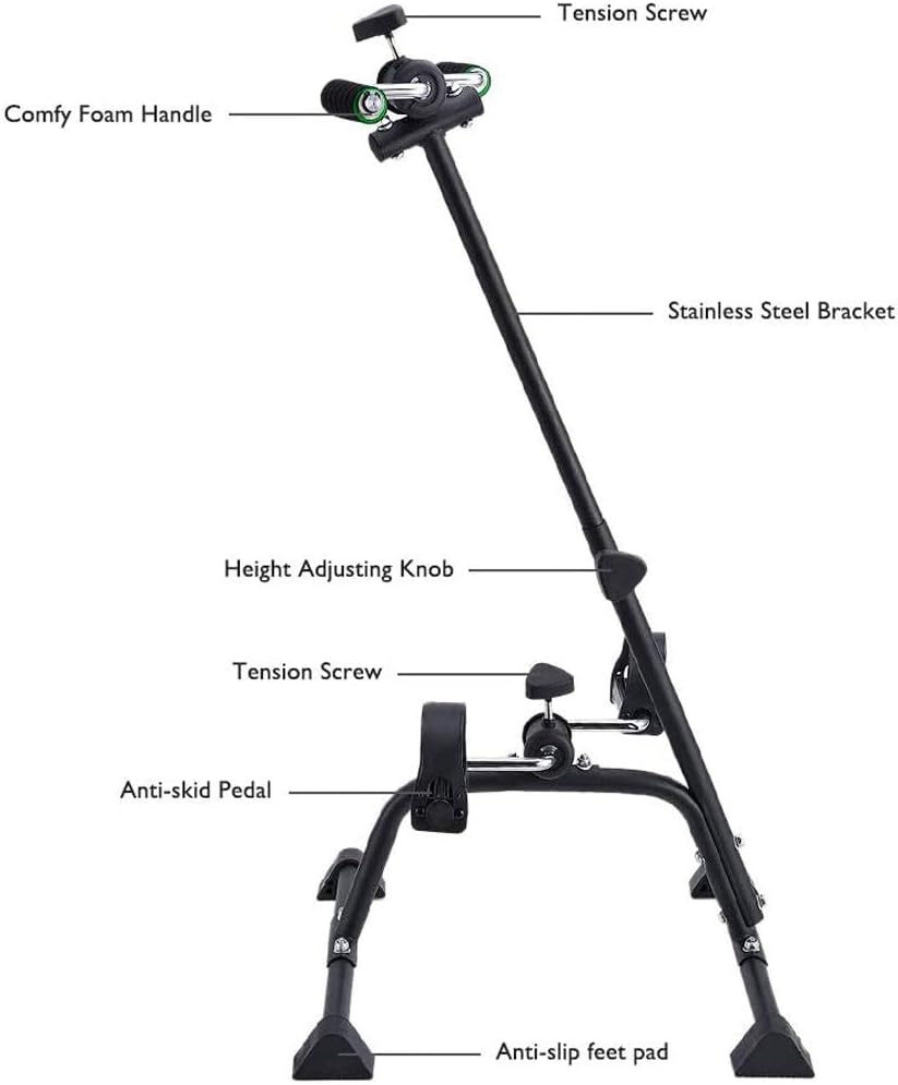 Pedal Exerciser Bike Hand Arm Leg and Knee Peddler Adjustable Fitness Equipment for Seniors, Elderly