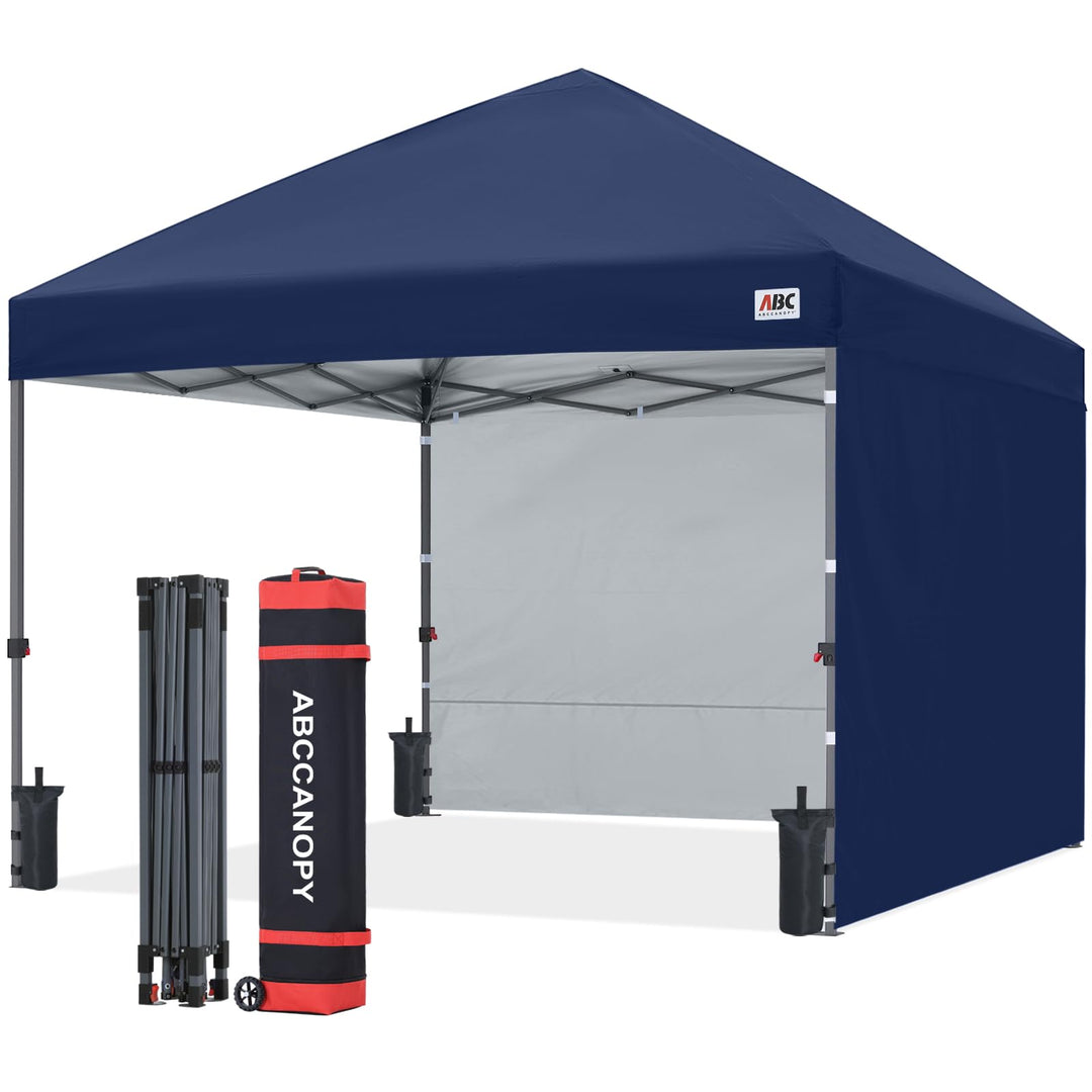ABCCANOPY Faltpavillon UV50+ mit 2 Seitenwänden, Marine 300 cm | 500D Polyester,wasserdicht, 4 Sands