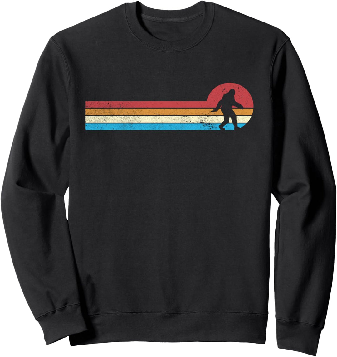 Vintage 70er Jahre Stil Retro Streifen Distressed Bigfoot Sweatshirt