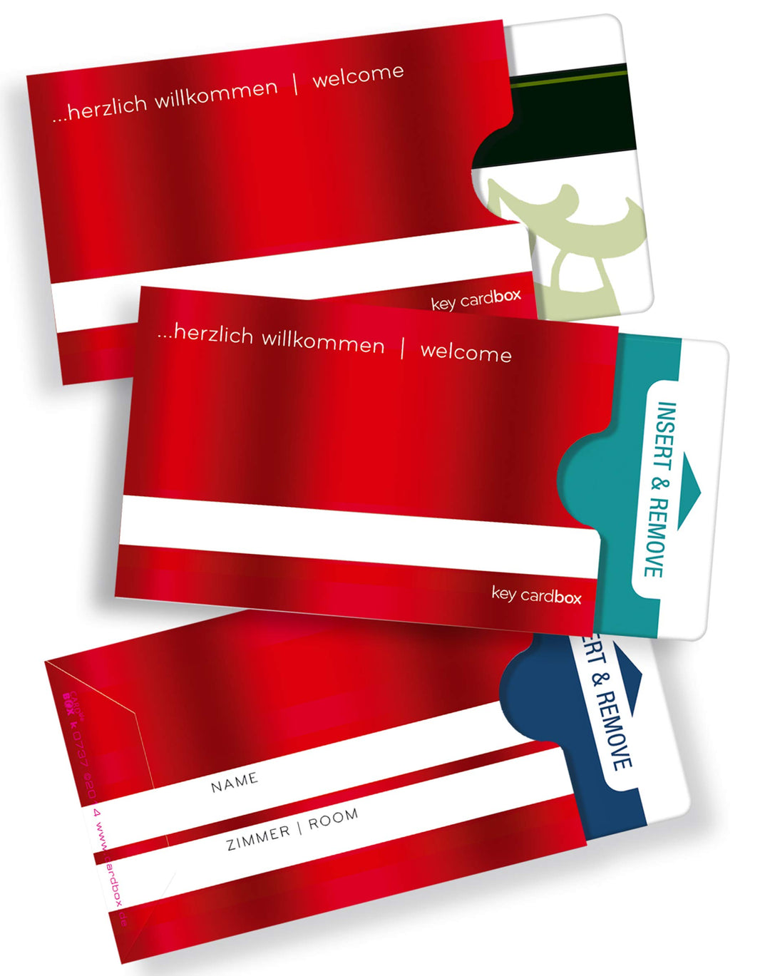 50 keycard Kartenhüllen - Hüllen für keycards im Scheckkartenformat/für Hotellerie - Design "welcome