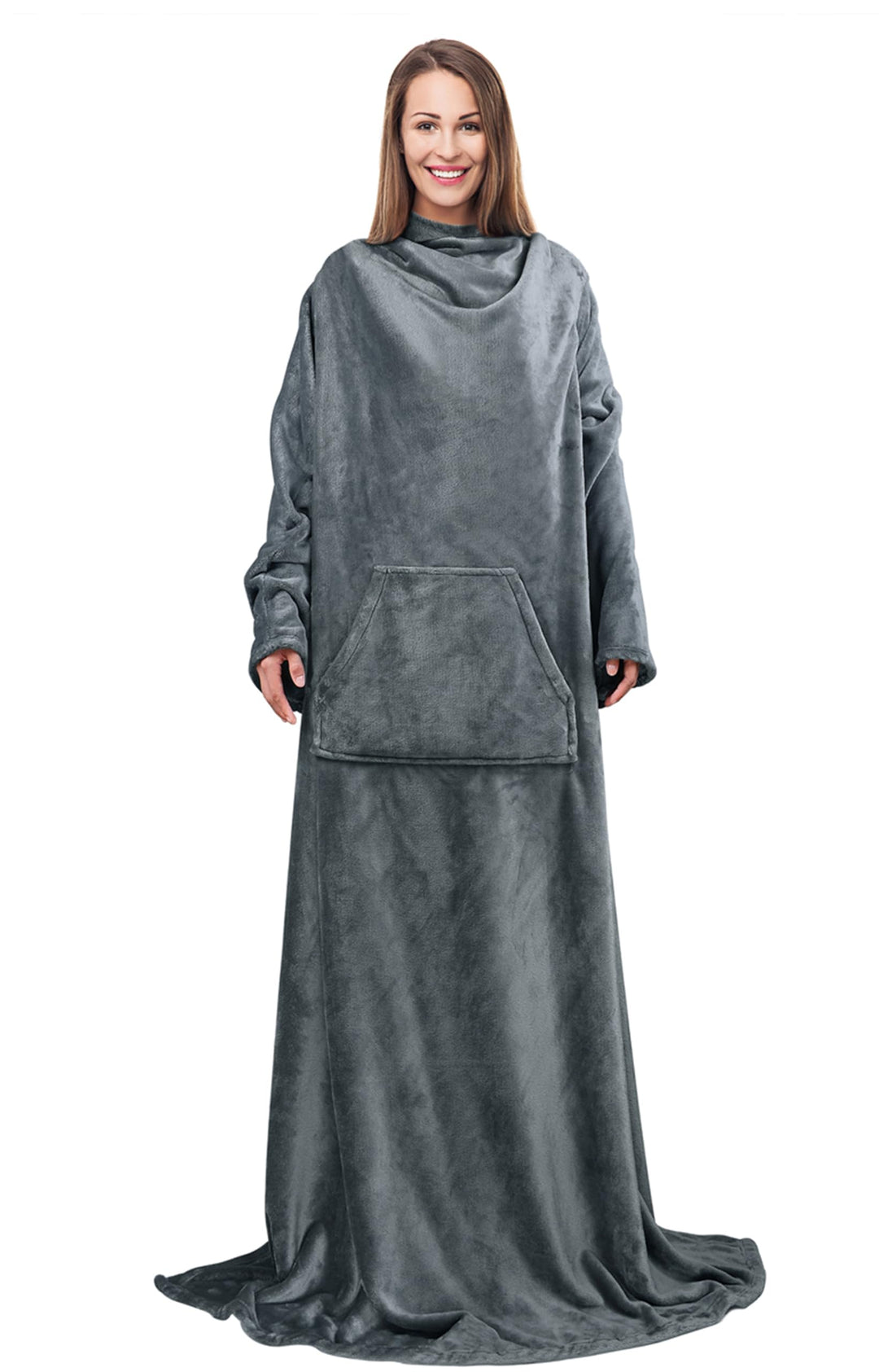 Catalonia Classy Decke mit Ärmeln und Kapuze als Geschenk für Frauen Herren, Flauschig Fleece Kusche