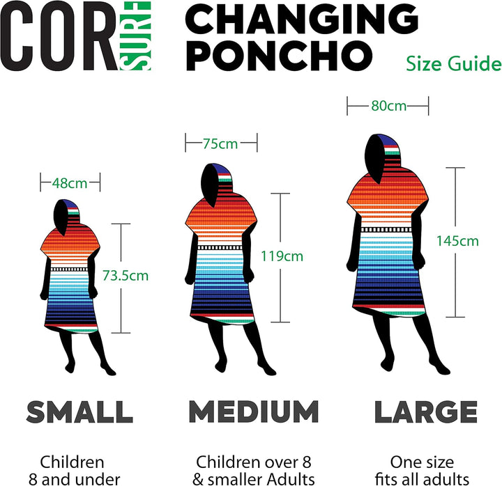 COR Surf Schnelltrocknend Surf Poncho Herren und Damen, Umkleidehilfe extra lang aus Mikrofaser – Ba