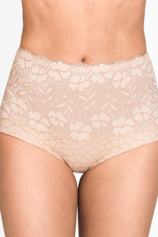 Miss Mary of Sweden Jacquard &amp; Lace Miederhose, Beige