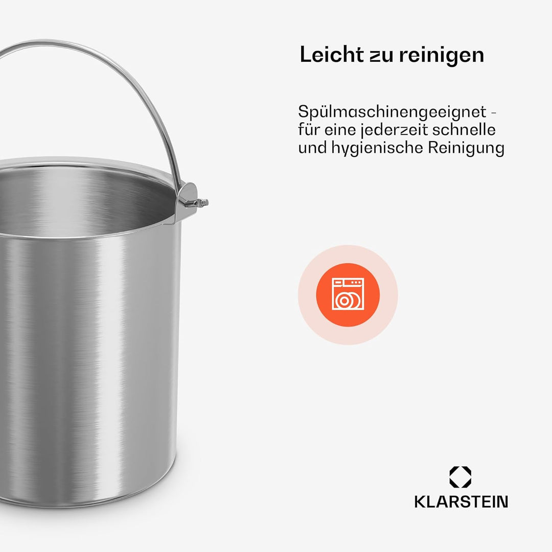 Klarstein FrostFusion Eisbehälter für Speiseeis – 1L Edelstahl, Spülmaschinenfest, Robust, Passend f