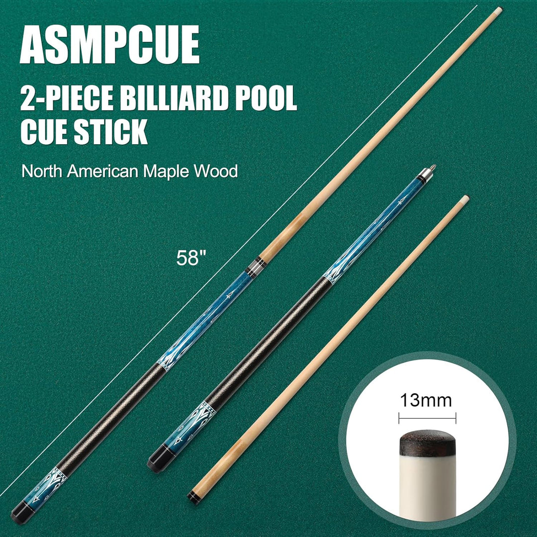 Pool Queue, 58 Zoll Billard Queue Kanadischer Ahornholz Pool Cue 13mm Spitzen für Professionelle Bil