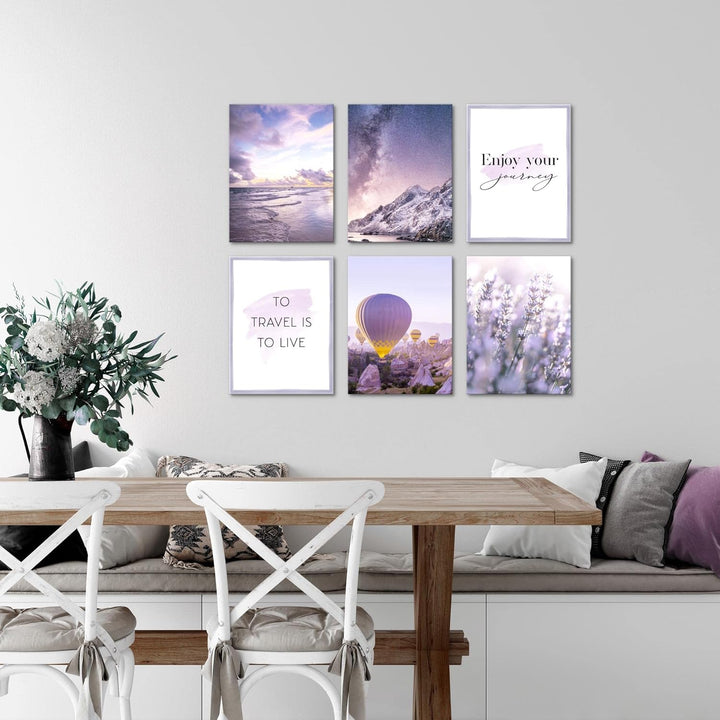 Novart Set Wandbilder - KEIN EXTRA RAMEN BENÖTIGT - Wohnzimmer Schlafzimmer - Bilder Modern Natur Bl