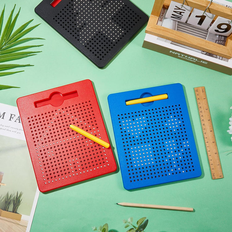 Faccito 3 Stück Magnetische Zeichenbretter Stahlkugel Kritzel Tafel mit Stift Magnet Zeichenblock fü