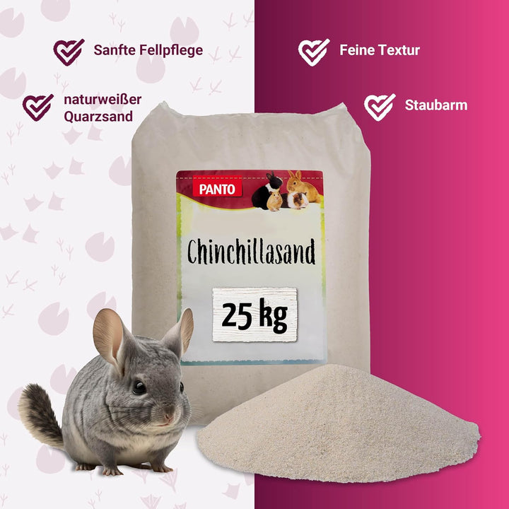 PANTO naturweisser Chinchillasand Badesand Quarzsand 25kg