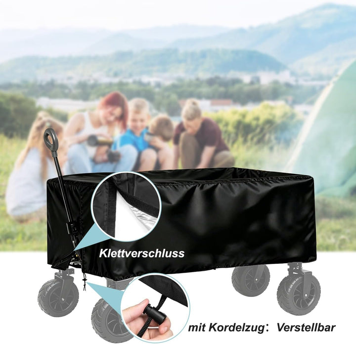 SANYCASA 210D Bollerwagen Regenschutz Abdeckung für Bollerwagen, Gartenwagen Wasserdicht, Outdoor Fa