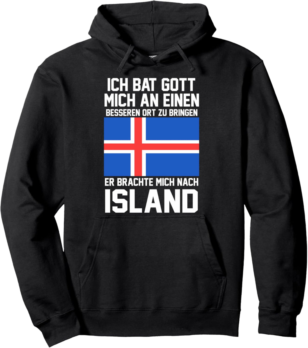 Island Isländische Flagge Skandinavien Urlaub Reise Lustig Pullover Hoodie