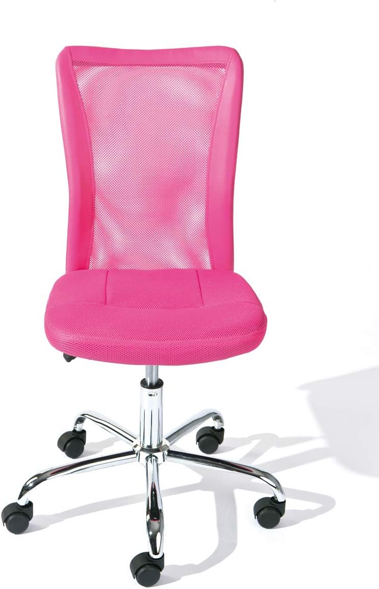 Inter Link Bürostuhl mit höhenverstellbaren Rädern aus fuchsiafarbenem Kunstleder und Polyester, 43