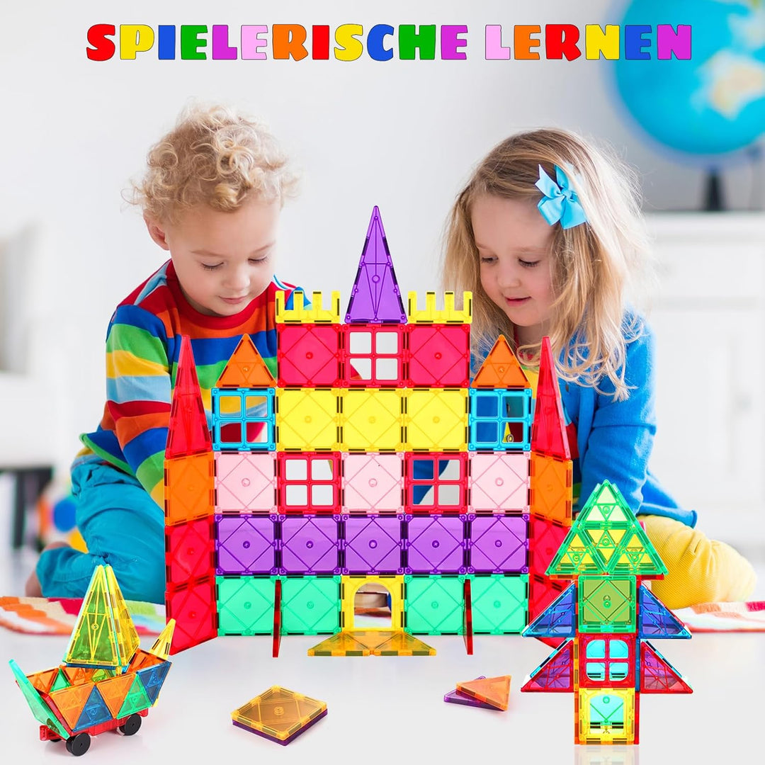 LeagoEra Magnetische Bausteine Kinder Magnetbausteine 50 Teile, Magnetische Bausteine für Kinder Mag