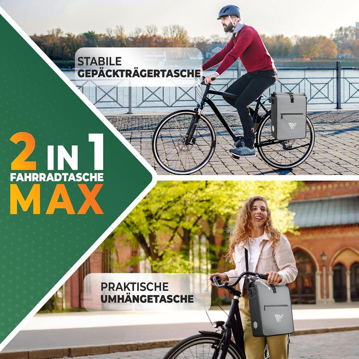 MIVELO 2in1 Fahrradtasche für Gepäckträger Gepäckträgertasche 100% wasserdicht Fahrrad Tasche für Ge