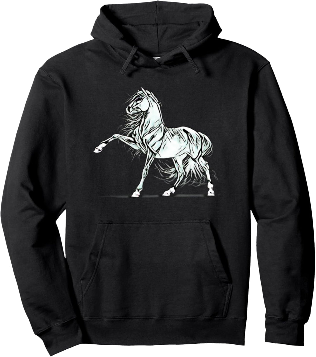 Hengst Mähne Motiv Pferd Tiermotiv reiten Reitsport Pferde Pullover Hoodie