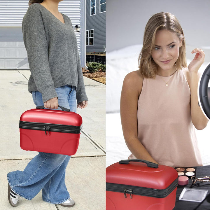 Kinston Kosmetiktasche für Reisen, Kosmetiktasche, grosses Fassungsvermögen Rot grosses Modell, Rot