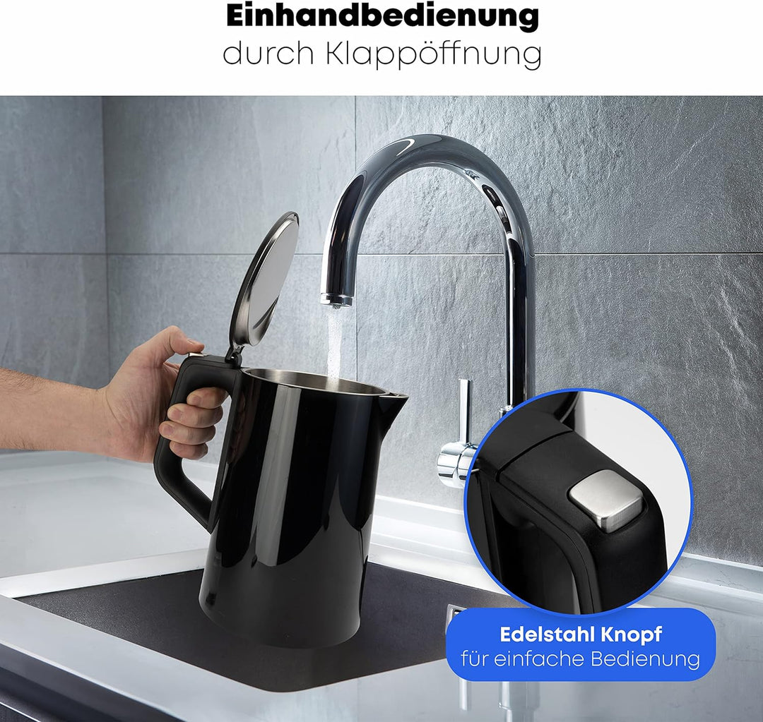 ProfiCook® Wasserkocher mit Temperatureinstellung 1,7 Liter – Temperaturauswahl 50°-100°C, Soll & Is