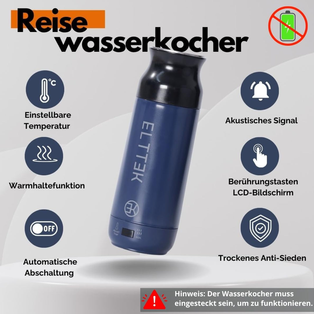 ELTTEK 450ml, Reise Wasserkocher Klein, 12 Temperaturoptionen, Mini-Wasserkocher für Reisen, kleiner
