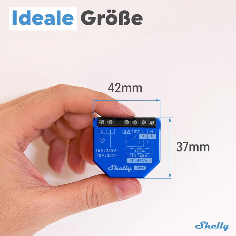 Shelly 1 Gen3-2 Pack | WLAN Smart-Schalter-Relais mit Trockenkontakt | Lichtschalter | Hausautomatio