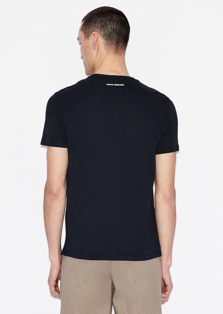Armani Exchange Herren Crew Quited Logo Tee T-Shirt XS Blau, XS Blau