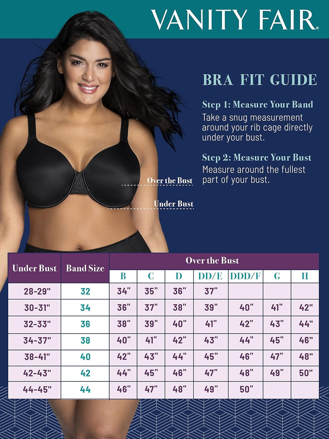 Vanity Fair Damen Minimizer-BH, Opaque 95D Bügel: Verblasstes Denim, 95D Bügel: Verblasstes Den