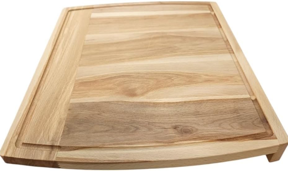 EFO Schneidebrett XL 47x37 cm | Schneidebrett mit Anschlagkante aus Buchenholz | Grosses Küchenbrett