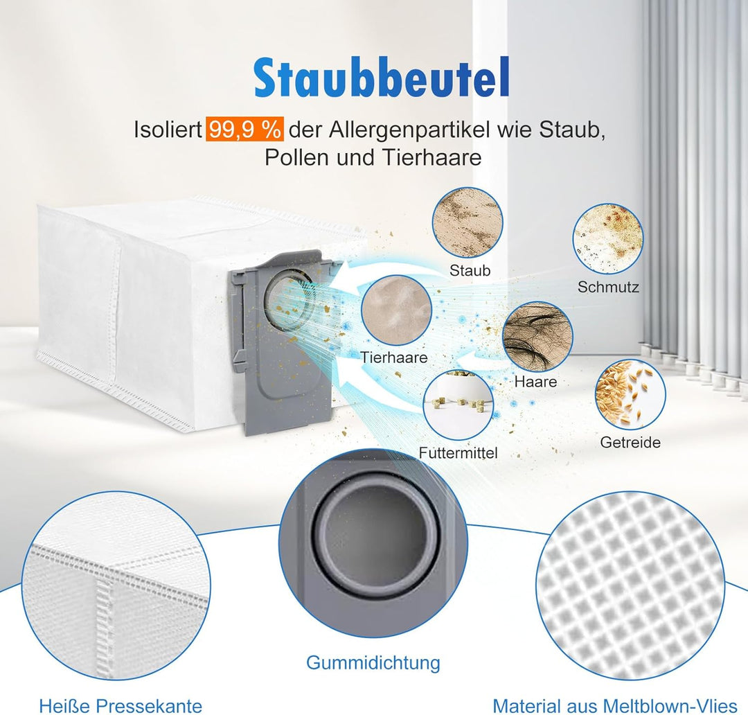 25 Stück Zubehör für Roborock Qrevo Pro/Qrevo S/Qrevo MaxV Saugroboter, 1 Hauptbürste, 6 Staubbeutel