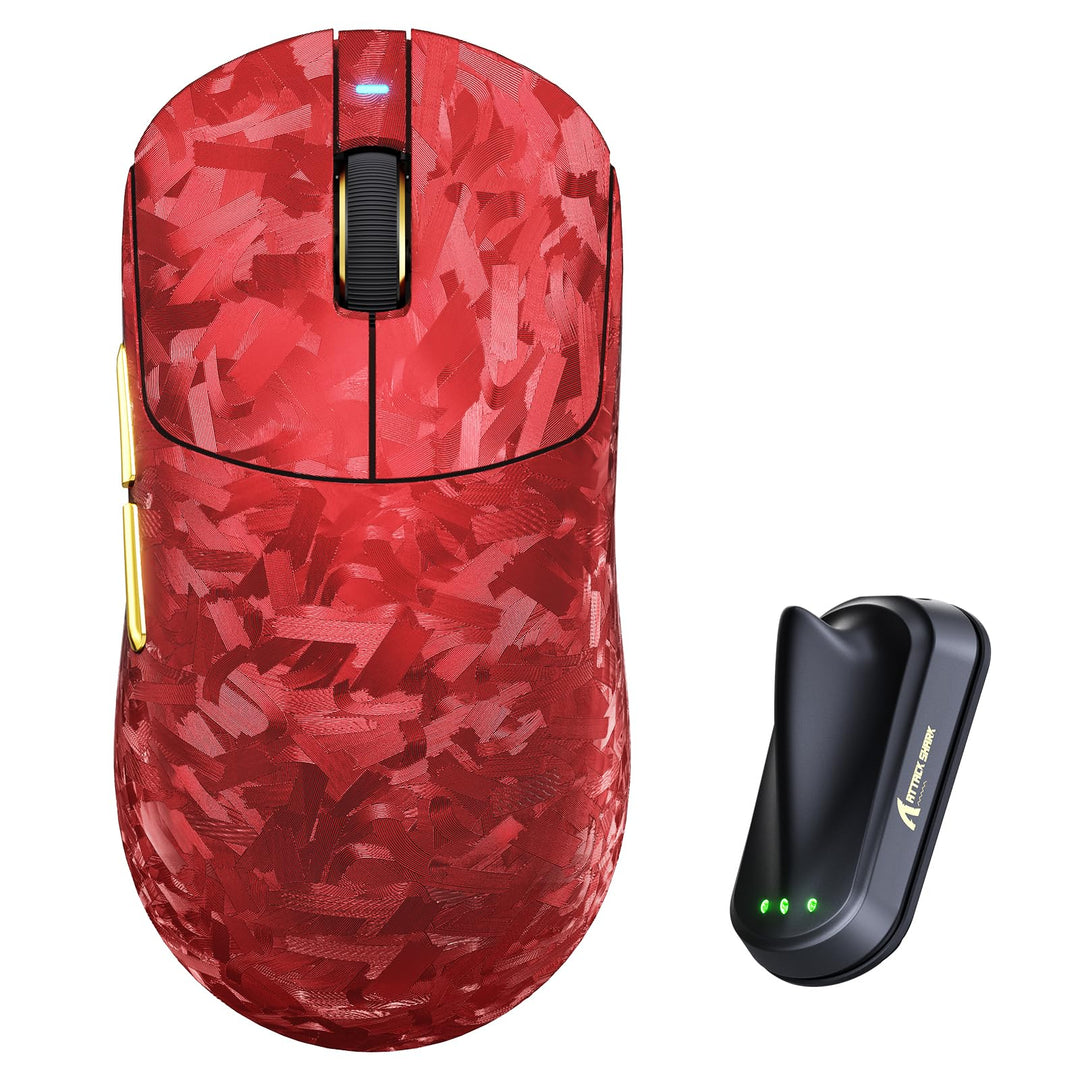 ATTACK SHARK RS3 Ultra Kabellose Gaming Maus, PAW3955MAX Sensor, Nordic 54L15 Chip, Kohlefaser, 8K P