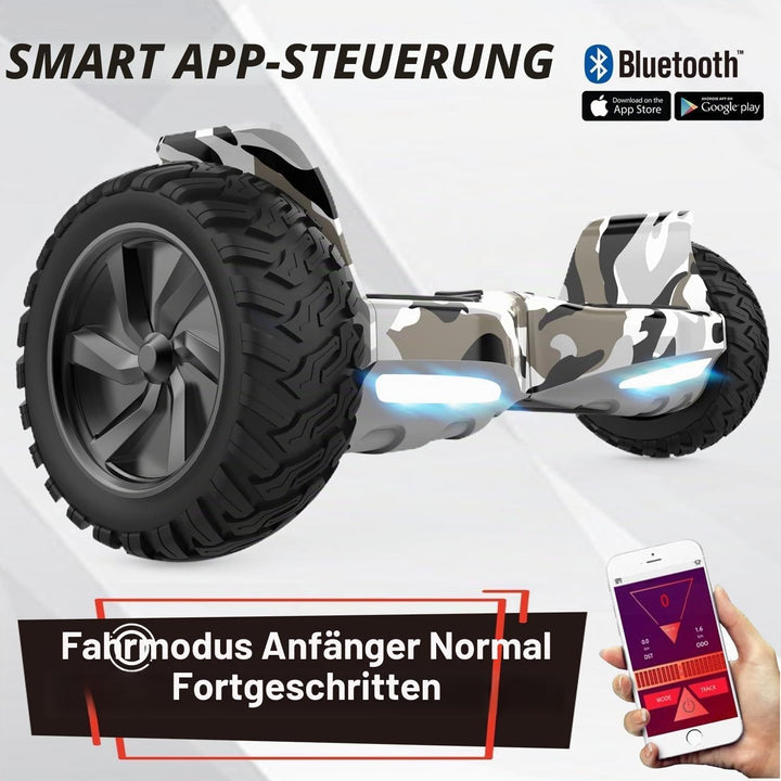 GeekMe Hoverboards Offroad 8.5 Zoll, SUV Hoverboards mit APP, Bluetooth Lautsprecher, Doppelmotor, L