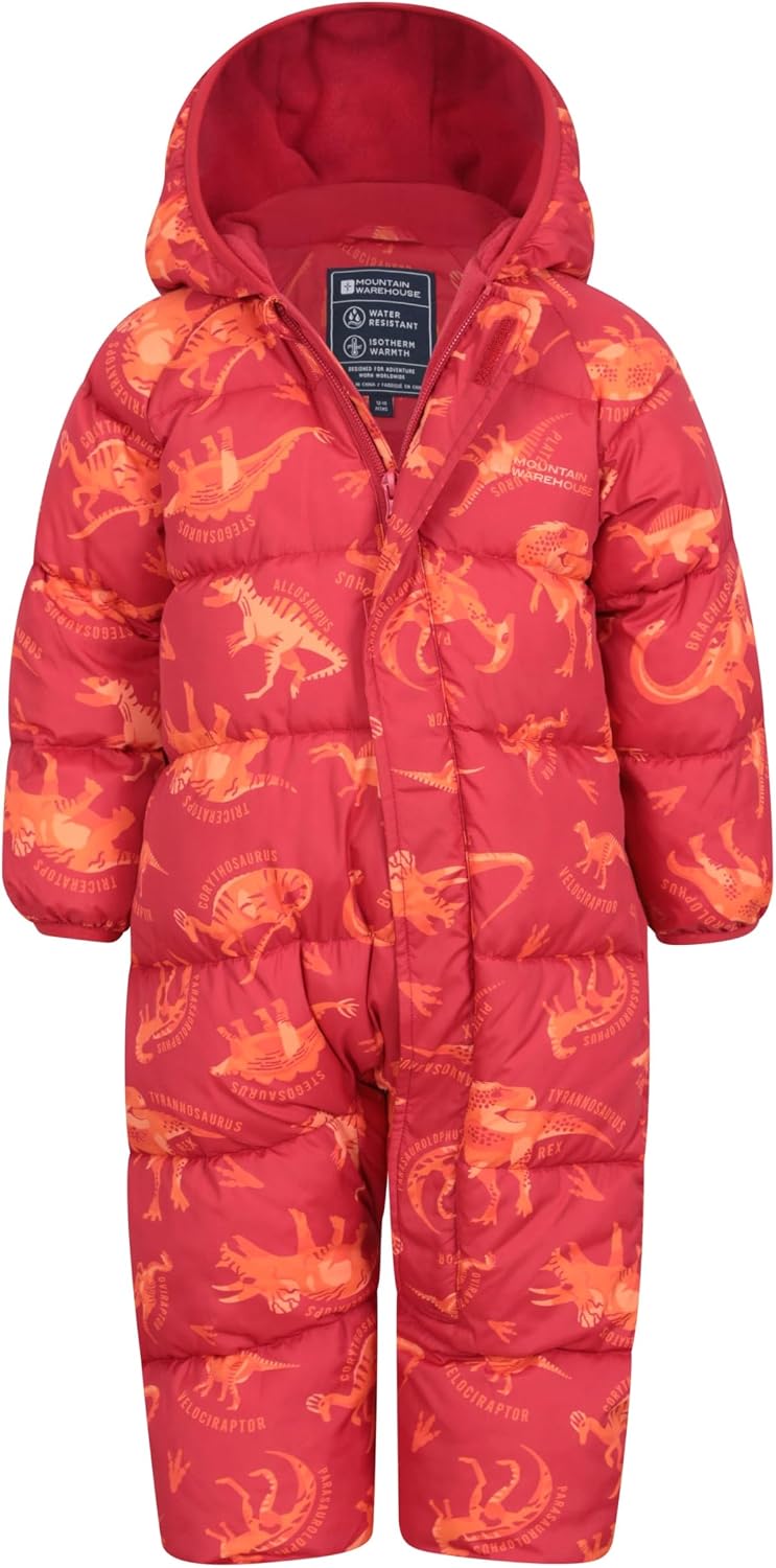 Mountain Warehouse Frosty Kinder Winter Anzug Gefüttert Schneeanzug 6-12 Monate Rot (Gedruckt), 6-12