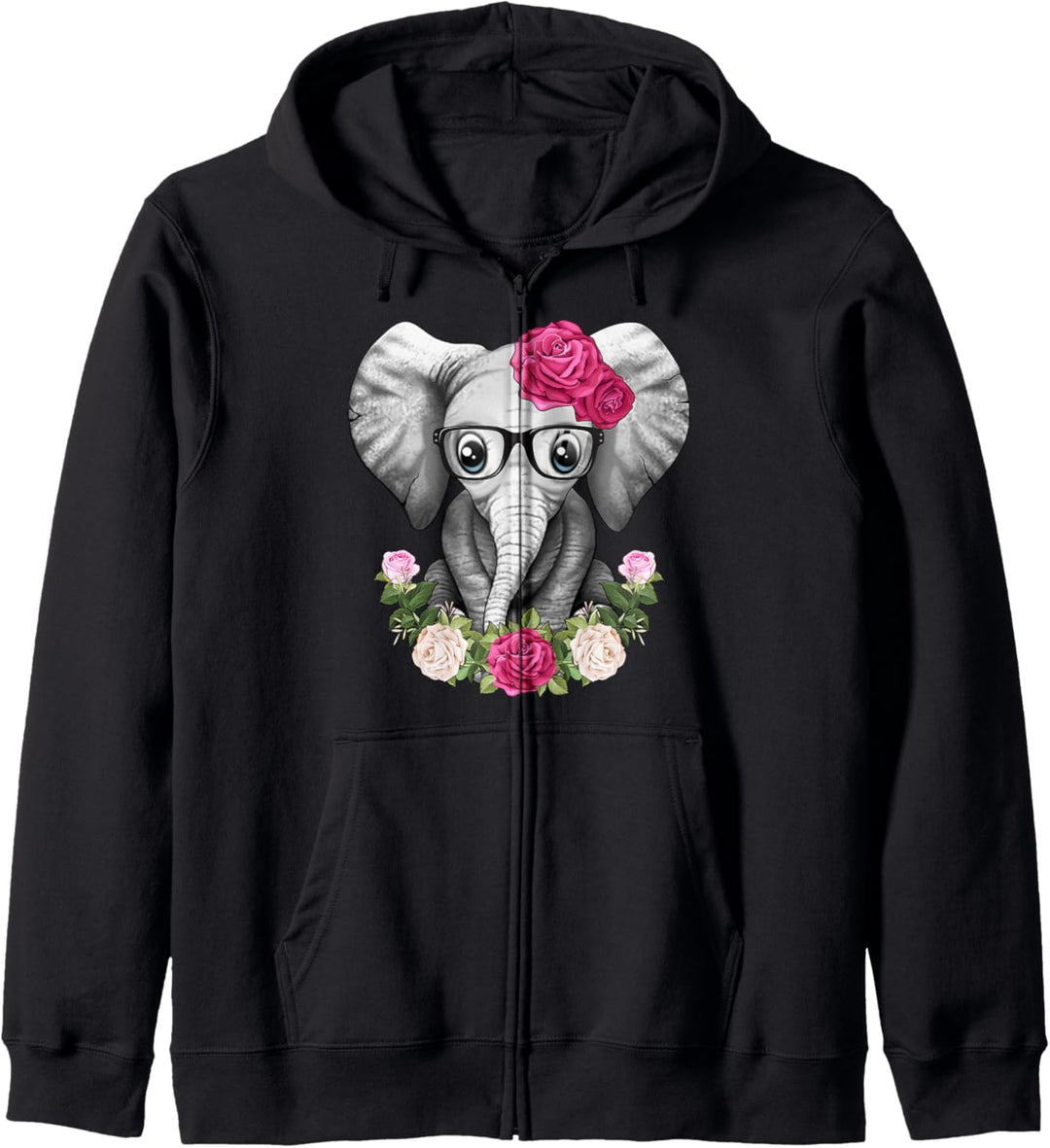Elephant Sunflower Rose - Cute Elephant Animal Love Kapuzenjacke