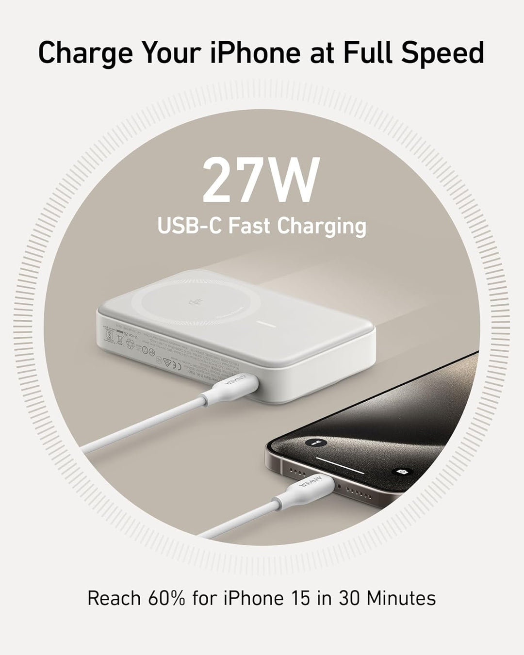 Anker MagGo Powerbank, Qi2-zertifiziert 15W MagSafe-kompatibles Ladegerät, 10.000mAh, Display & klap