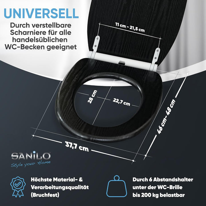 Sanilo WC Sitz mit Absenkautomatik, viele schöne Holz Toilettendeckel zur Auswahl, hochwertige und s