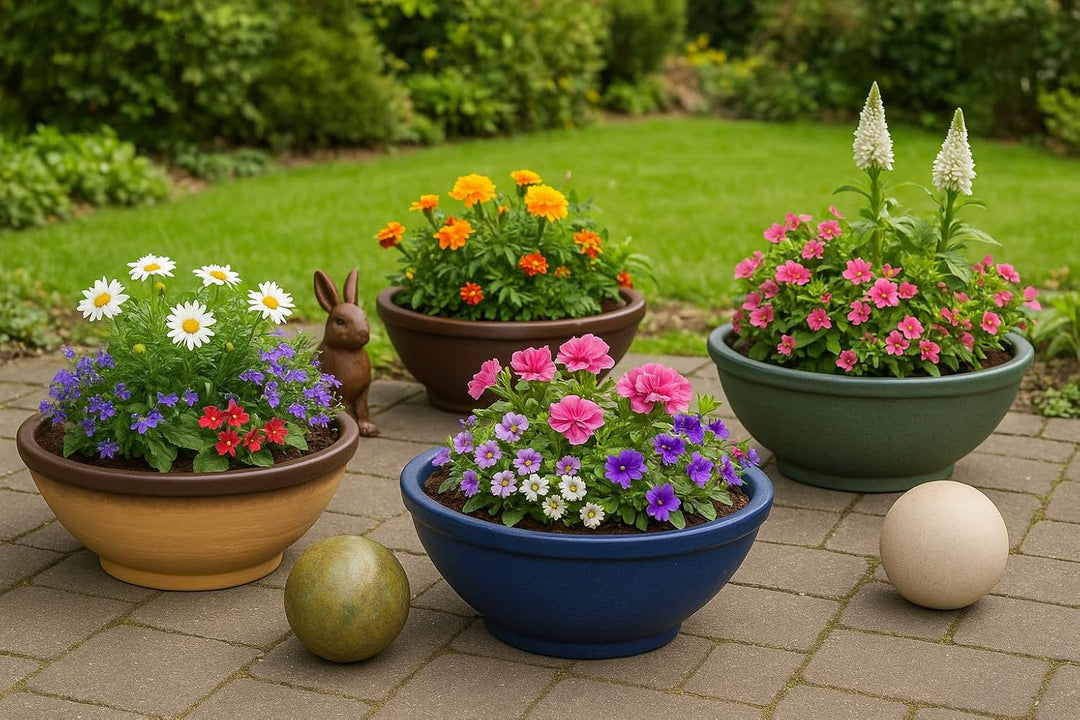 K&amp;K grosse Bonsaischale/Pflanzschale Flach 38x16 cm aus hochwertiger robuster Keramik Outdoor frostb