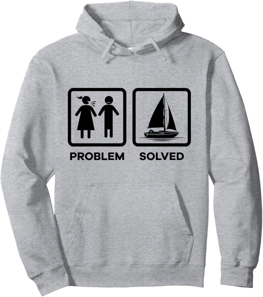 Segler Problem Gelöst Skipper Seaside Segelboot Yacht Segel Pullover Hoodie