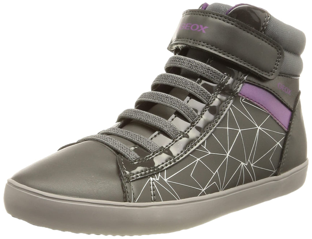 Geox Mädchen J Gisli Girl A Sneakers 26 EU Dk Grey Cyclamen, 26 EU Dk Grey Cyclamen
