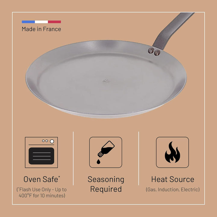De Buyer - Crêpe-Pfanne MINERAL B aus Eisenstahl - 26 cm Durchmesser - 5615.26 26cm Durchmesser, 26c